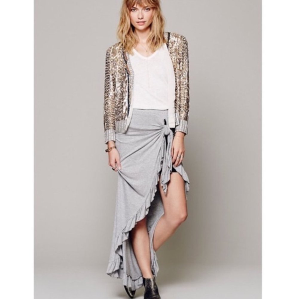 Free People Gypsy Junkies Ruffle Edge Maxi Skirt